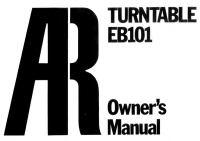 Acoustic Research EB-101 - Owners Manual